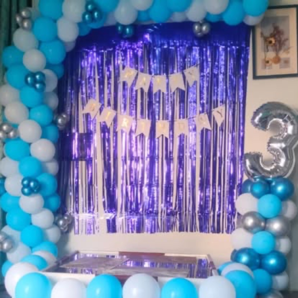 Blue & Silver Milestone Birthday by Dezire Decore